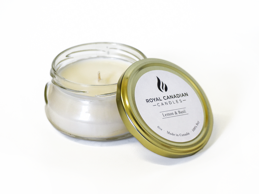 Lemon & Basil - Essential Oil Candle (6oz)